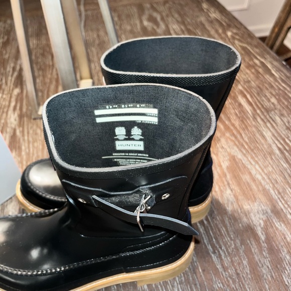 Hunter Original Moc Toe Short Rain Boots Men's Rain Boots Black Size 10 - Picture 12 of 16